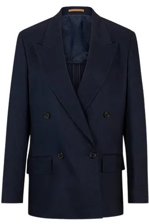 HUGO BOSS Relaxed-fit blazer in stretch wool and linen