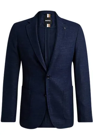 HUGO BOSS Slim-fit jacket in melange stretch cloth