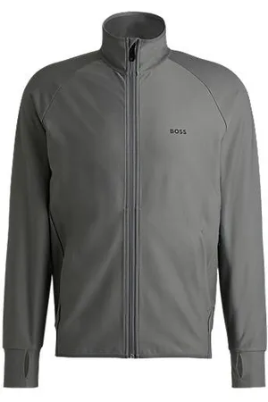 HUGO BOSS Zip-up sweatshirt with decorative reflective logo