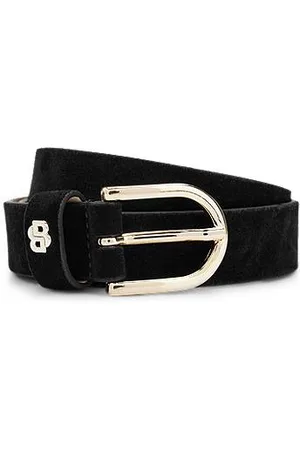 HUGO BOSS Suede belt with Double B monogram
