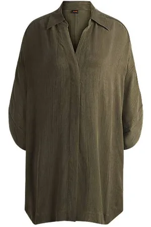 HUGO BOSS Relaxed-fit shirt dress with concealed closure