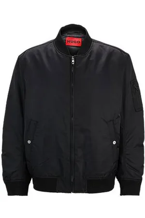 HUGO BOSS Water-repellent padded bomber jacket with logo print