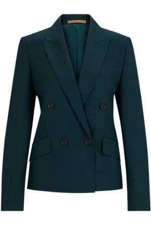 HUGO BOSS Slim-fit jacket in striped virgin wool