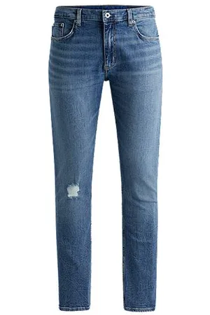 HUGO BOSS Extra-slim-fit jeans in net-wash denim