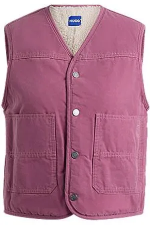 HUGO BOSS Relaxed-fit waistcoat in cotton canvas