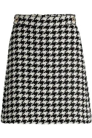 HUGO BOSS Houndstooth mini skirt with metallic buttons