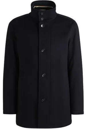 HUGO BOSS Relaxed-fit short coat in virgin wool and cashmere