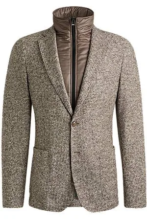 HUGO BOSS Slim-fit jacket with zip-up inner