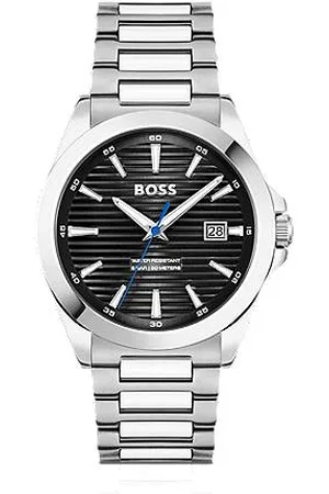 HUGO BOSS Tone watch with black grooved dial