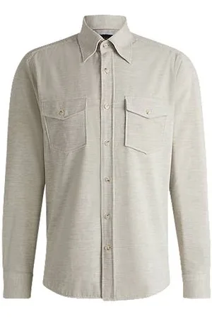 HUGO BOSS Relaxed-fit shirt in cotton with patch pockets