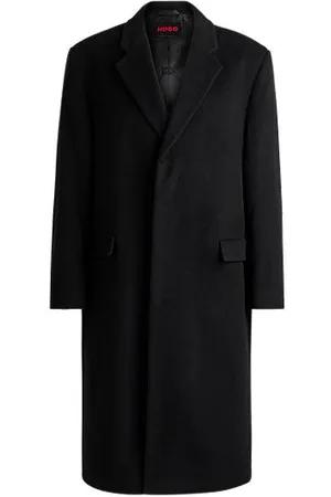 HUGO BOSS Regular-fit single-breasted coat in a wool blend