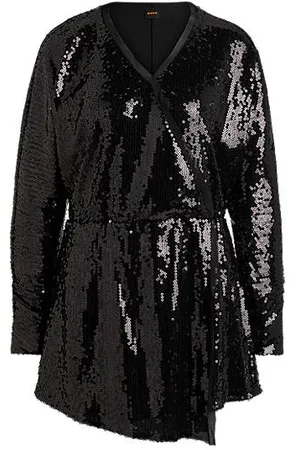 HUGO BOSS Sequinned jumpsuit with wrap front