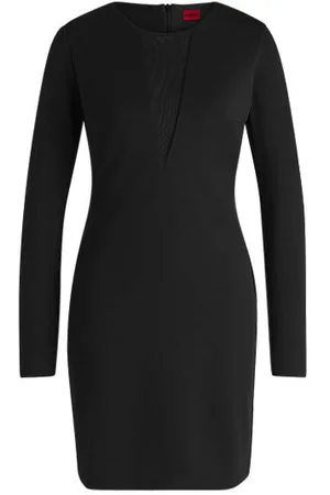 HUGO BOSS Stretch-jersey dress with V-shaped mesh insert