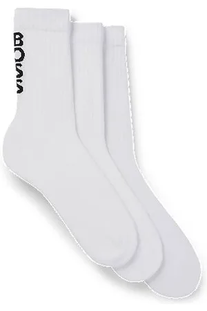 HUGO BOSS Three-pack of ribbed short socks with logo details