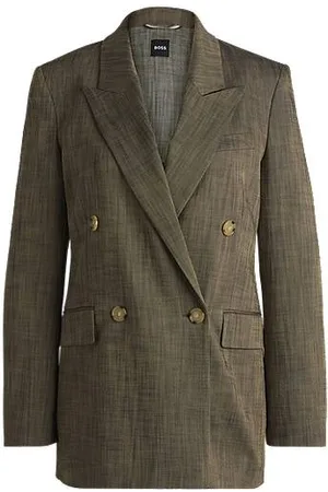 HUGO BOSS Regular-fit blazer in melange sharkskin