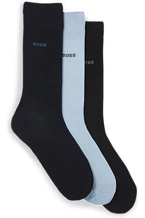 HUGO BOSS Three-pack of regular-length cotton-blend socks