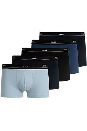 HUGO BOSS Five-pack of stretch-cotton trunks with logo waistbands