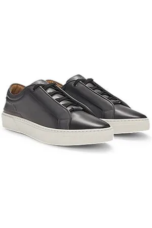 HUGO BOSS Gary low-top trainers in burnished leather