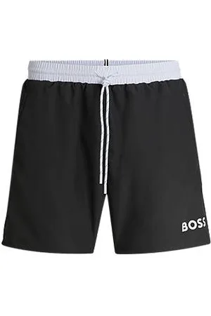 HUGO BOSS Quick-dry swim shorts with logo print