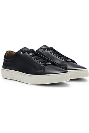 HUGO BOSS Gary low-top trainers in burnished leather