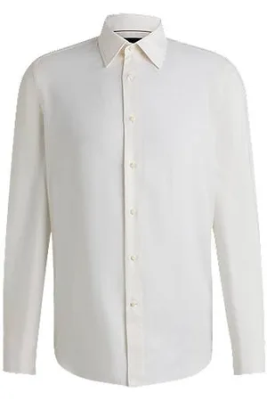 HUGO BOSS Regular-fit shirt in cotton and cashmere