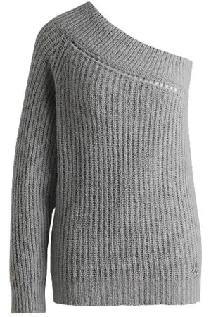 HUGO BOSS One-shoulder regular-fit sweater with knitted structure