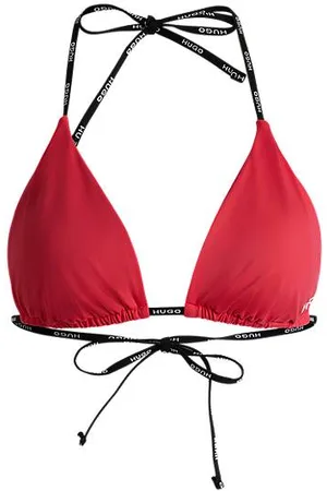 HUGO BOSS Triangle bikini top with contrast logo straps
