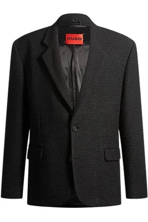 HUGO BOSS Modern-fit blazer in mouliné tweed