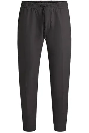 HUGO BOSS Tapered-fit trousers in water-repellent stretch fabric