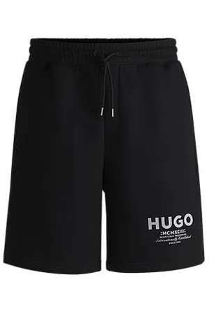 HUGO BOSS Cotton-terry shorts with drawstring and logo print