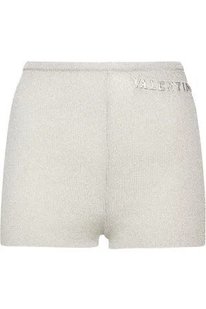 VALENTINO Logo Viscose Knit Mini Shorts