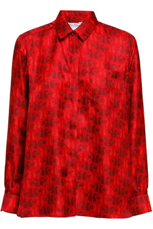 Max Mara Dame Pyjamaser - London Printed Silk Twill Pajama Shirt