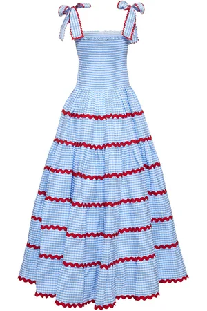 FLORA SARDALOS Cotton Gingham Maxi Dress
