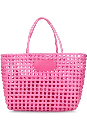 Msgm Logo Braided Tote Bag