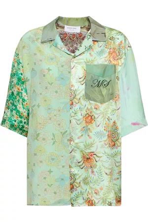 Marine Serre Dame Pyjamaser - Silk Scarf Patchwork Pajama Shirt