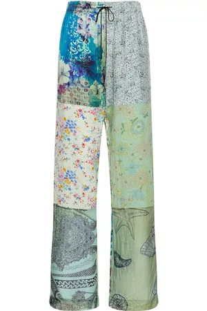 Marine Serre Dame Pyjamaser - Patchwork Silk Scarf Pajama Pants