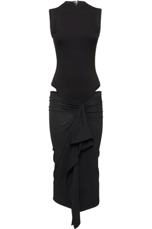 The Attico Mirna Draped Jersey Midi Dress