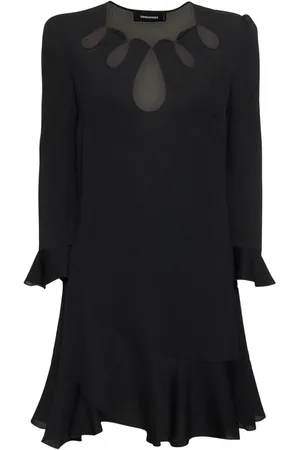 Dsquared2 Silk Blend Satin Flared Mini Dress