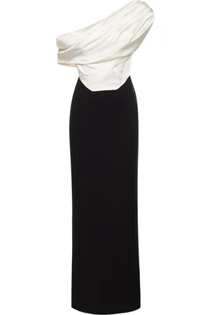 Solace Kara Asymmetric Neckline Knit Long Dress