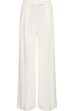 Brunello Cucinelli Pleated Fluid Twill Wide Pants