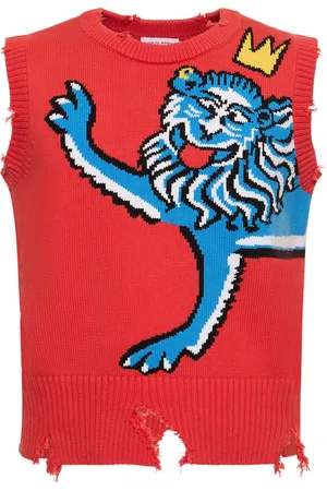 Charles Jeffrey Loverboy Graphic Slash Lion Print Vest