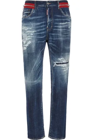 Dsquared2 642 Fit Zipped Cotton Denim Jeans