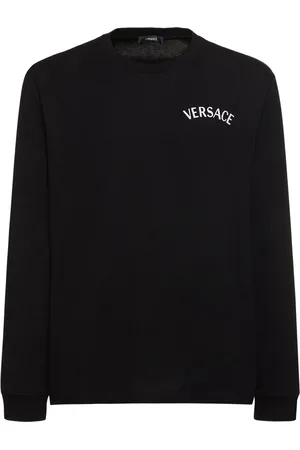 VERSACE Logo Cotton Long Sleeve T-shirt