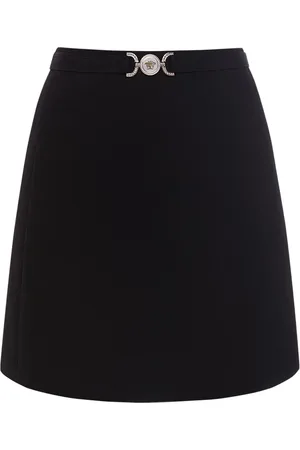 VERSACE Grain De Poudre Wool Mini Skirt