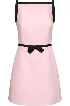 VALENTINO Wool & Silk Crepe Mini Dress W/bow