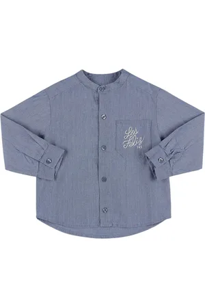 The New Society Cotton Chambray Shirt W/embroidery