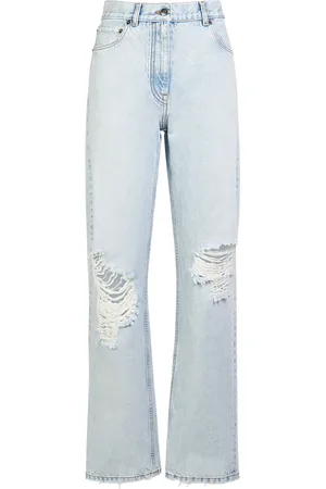 The Row Carel Distressed Midrise Straight Jeans