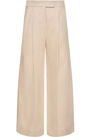 Max Mara Lira Linen Pleated Wide Pants