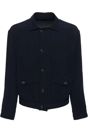 Giorgio Armani Washed Cupro Buttoned Jacket