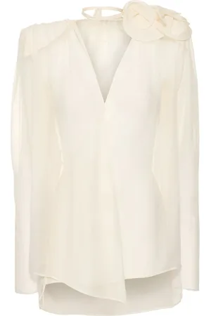MAGDA BUTRYM Satin Shirt W/flowers